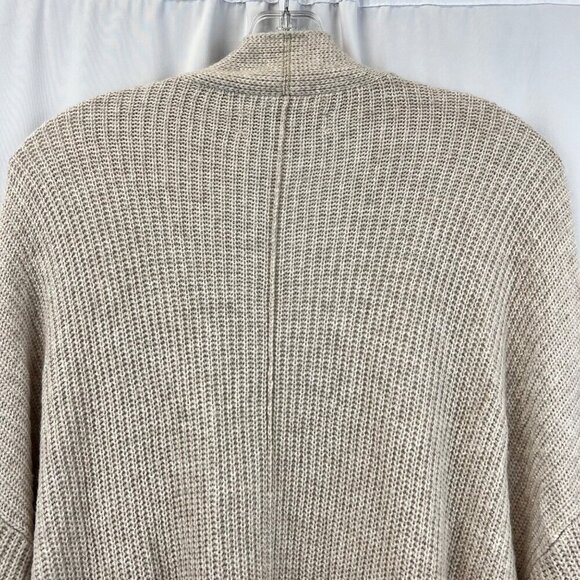 Loft Womens Open Front Knit Sweater Beige/Multi Vented Sides Pockets Size XL - Picture 5 of 8